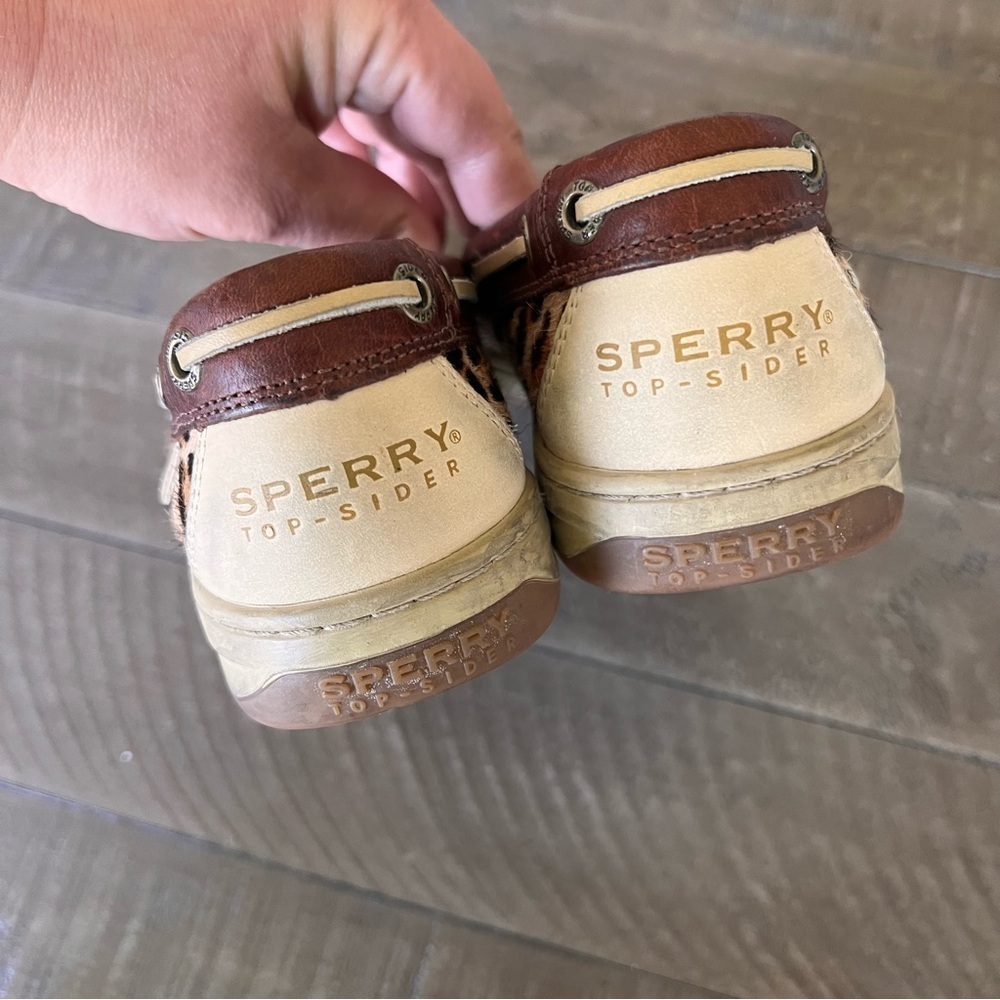 SPERRY Top-Sider womens 6.5M Cheetah Leopard Animal Print Leather Boat Shoes - Picture 3 of 7
